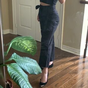 Frank and Oak Tie front black pants